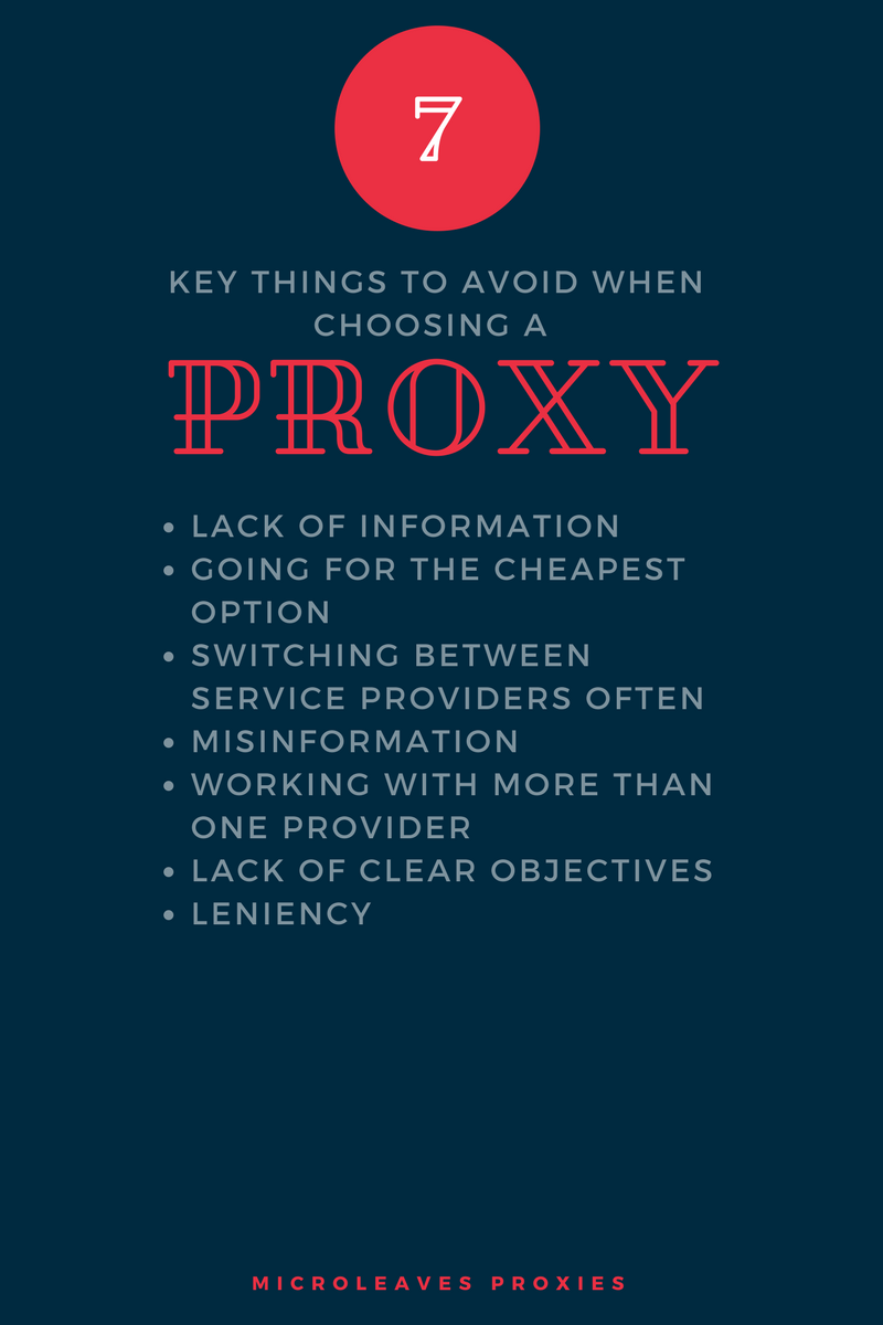 Key Things to Avoid When Choosing A Proxy Services