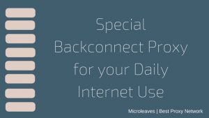 Special Backconnect Proxy for your Daily Internet Use