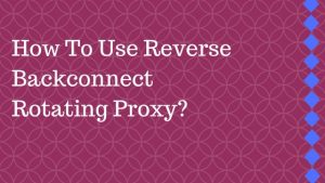 How To Use Reverse Backconnect Rotating Proxy?
