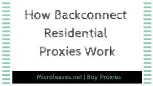 How Backconnect Residential  Proxies Work