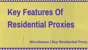 Key Features Of Residential Proxies