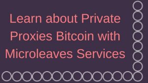 Learn about Private Proxies Bitcoin with Microleaves Services