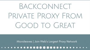 Backconnect Private Proxies From Good to Great