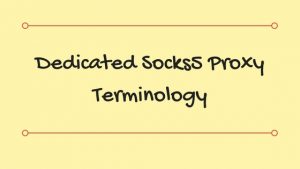 Dedicated socks5 Proxy Terminology