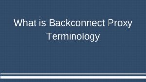 What is Backconnect Proxy Terminology